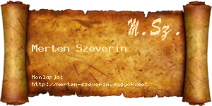 Merten Szeverin névjegykártya